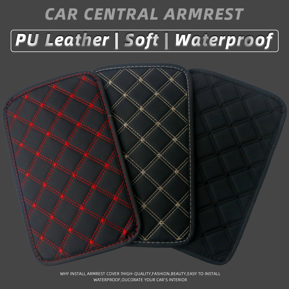 1PCS Leather Car Centre Armrest Mat seat cover pad Universal Interior ...
