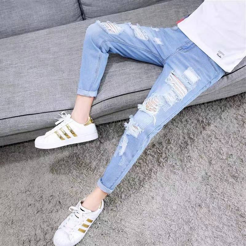 Men's Distressed Jeans / Tattered Jeans / Pants/Cod 9852# | Shopee ...