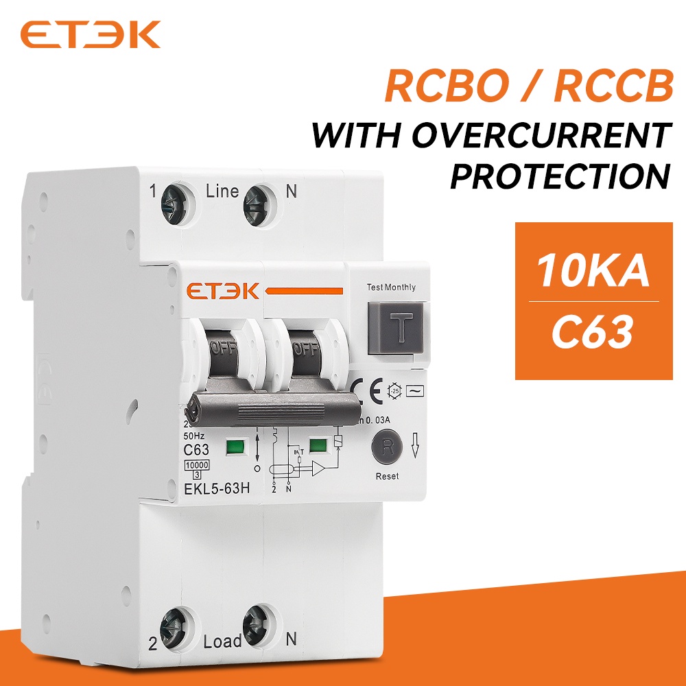 ETEK RCBO Residual Current Operated Circuit Breaker with Overcurrent