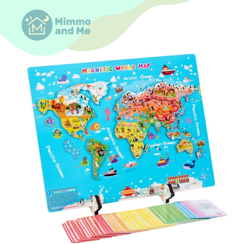 Magnetic Wooden World Map Puzzle | Shopee Philippines