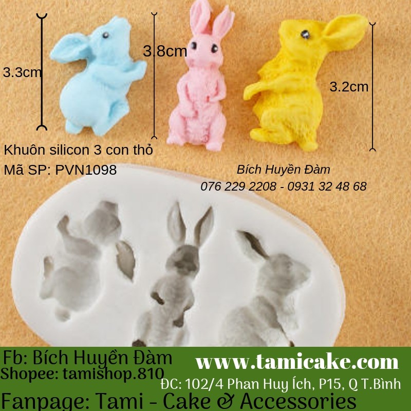 3 RABBIT SILICON MOLD 1098 | Shopee Philippines