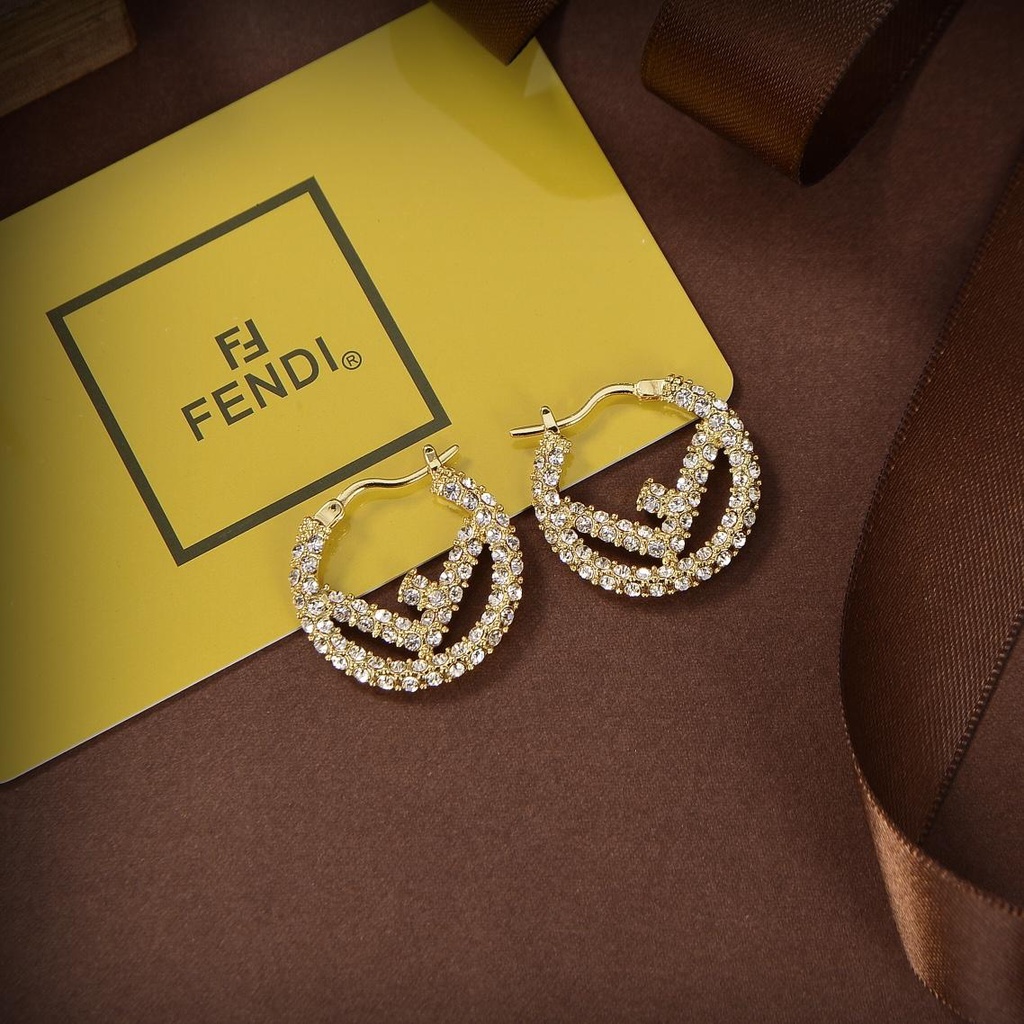 Fendi hot sale logo earrings