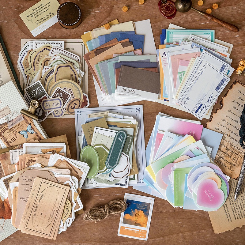 ENWEI 100 Pcs Collection Series Vintage Sticky Notes for Journal ...