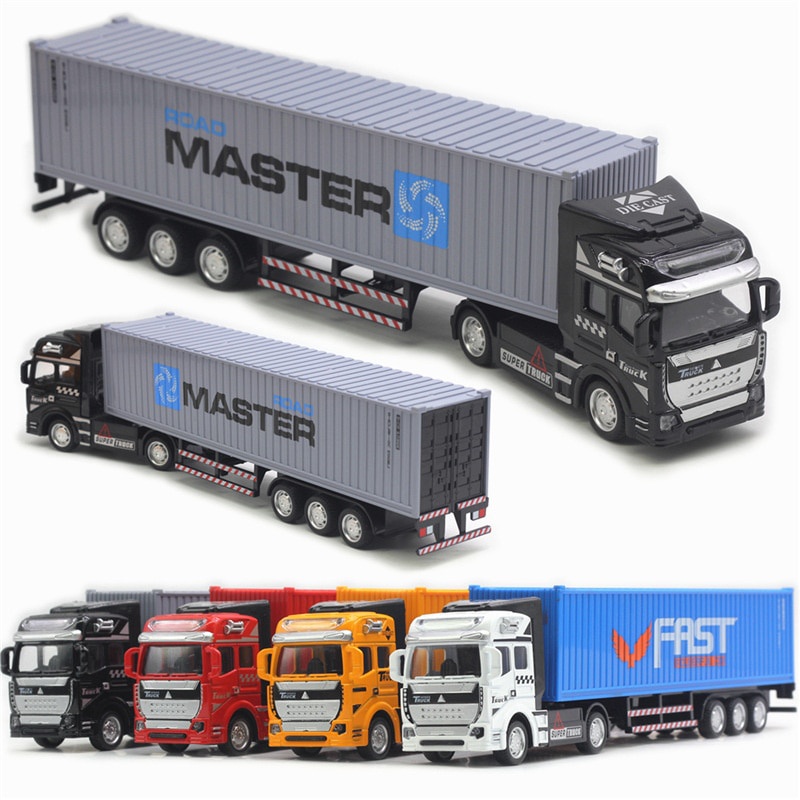 1/48 Container Transport Truck Model Die Casting Car Model Pull Back ...