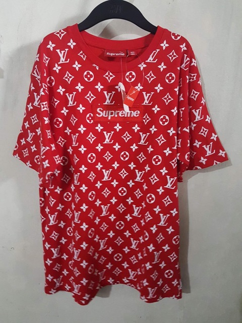Supreme LV Louis Vuitton Red Pattern Shirt Local Streetwear