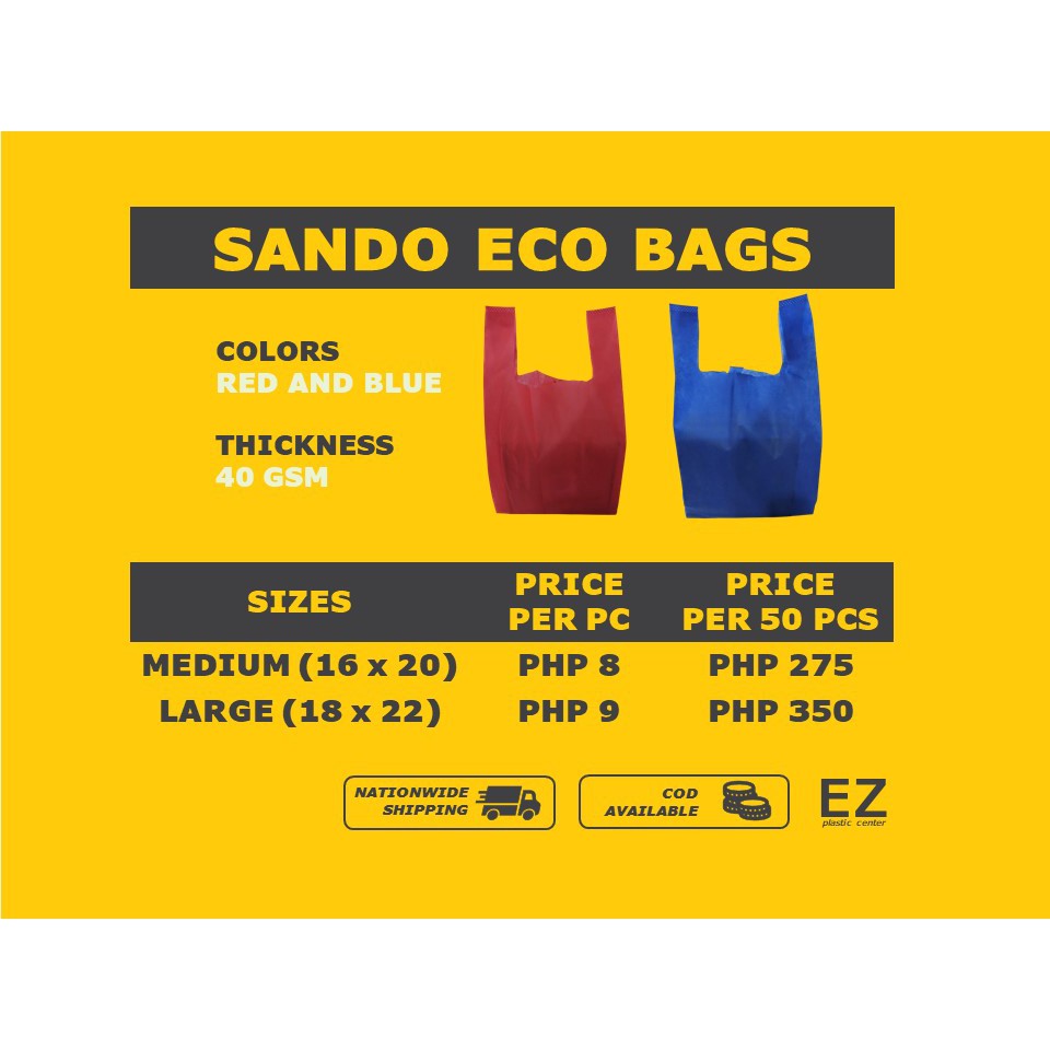 Eco Bag Sando Eco Bag 50 pcs Shopee Philippines