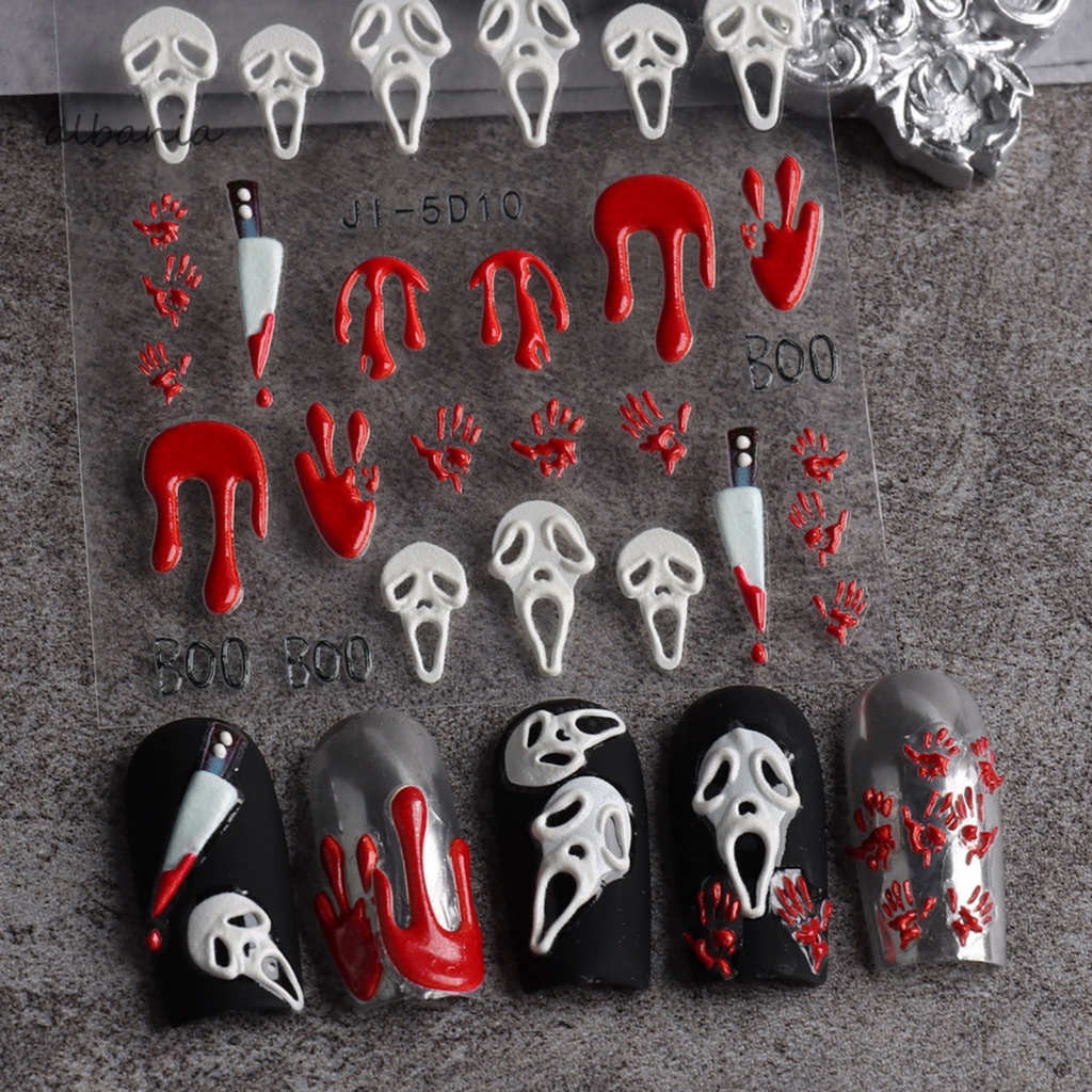 Fingernail Decal DIY Nail Sticker Scary Manicures Ornament Self ...
