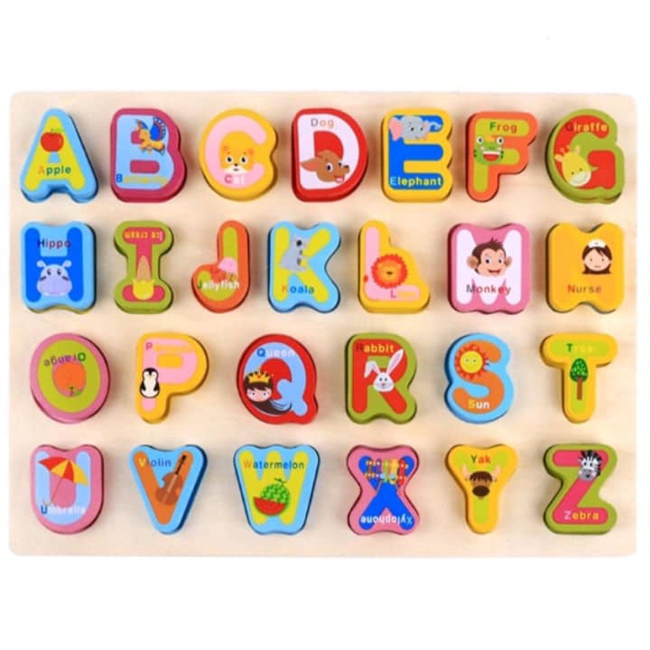 Kid's 3D Wooden Puzzle (Alphabet and Numbers) | Shopee Philippines