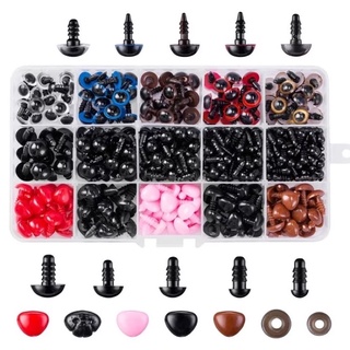 MTFun 500pcs Plastic Safety Eyes and Noses, Craft Doll Eyes, Black Safty  Eyes for Amigurumi, Puppet, Plush Animal and Teddy Bear 