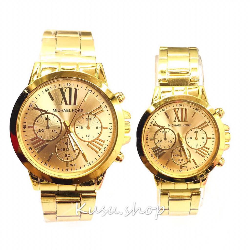 Watches☃♈❣[KUSU] Michael Kors Golden Metal Couple Gold Watch