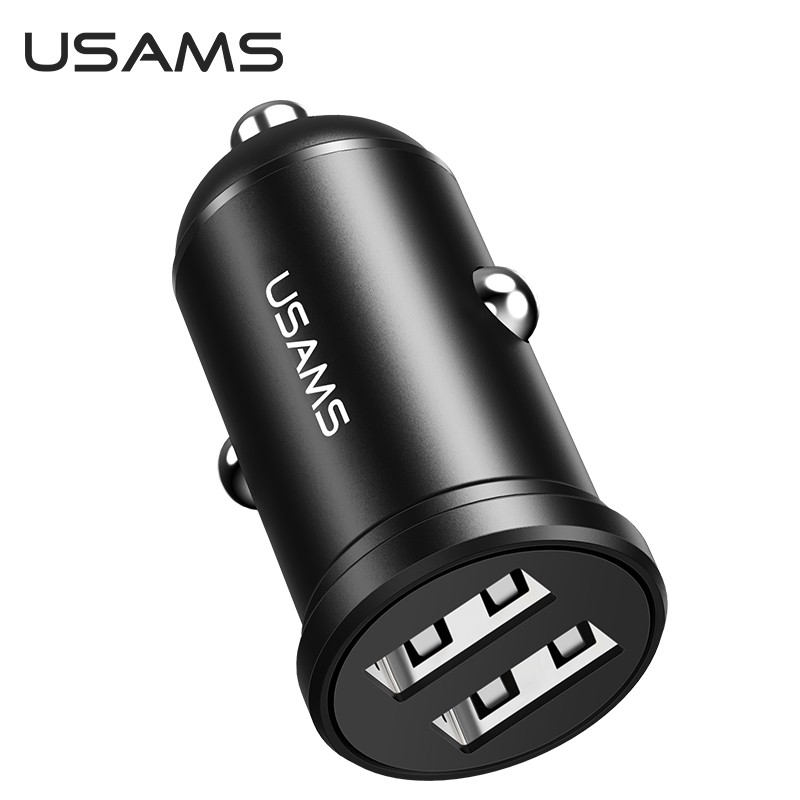 Usams Dual Usb Mini Car Charger With Spring Cable Fast | Shopee Philippines