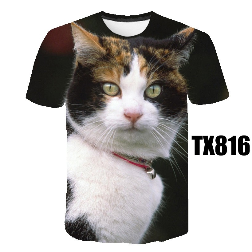 Harajuku style 3d cat shirt print animal cat t-shirt Casual funny t ...