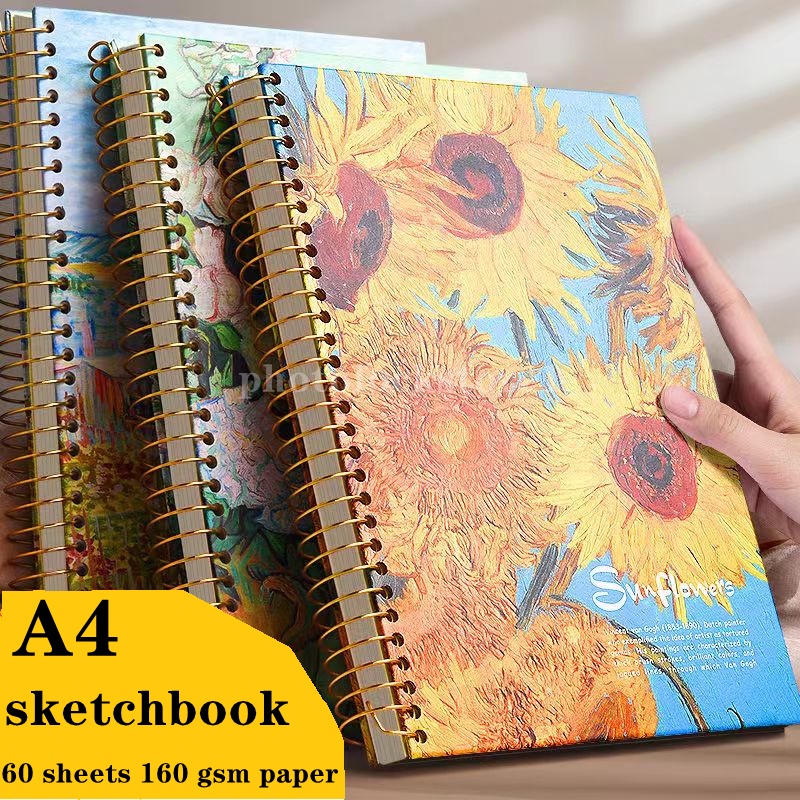 A4 Thick sketchbook hard case art sketchbook Graffiti painting loose leaf  removable drawing book kid