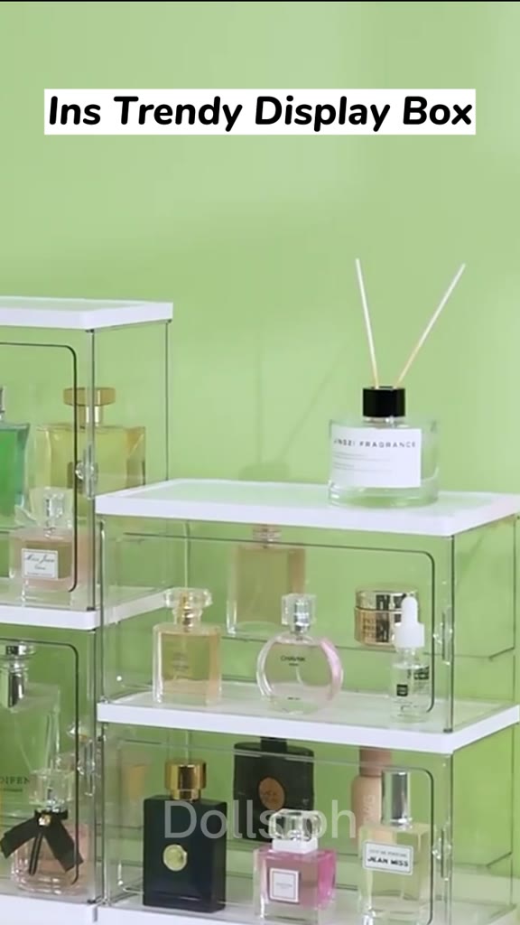 Transparent Desk Organizer Display Rack with Layer Dustproof Skin Care ...