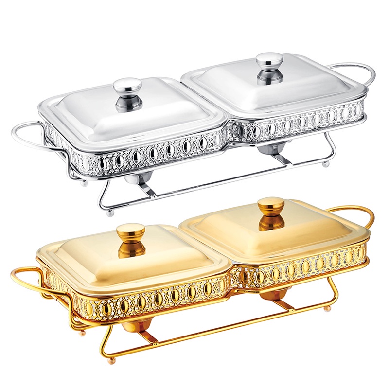 New Trend 3 6l Luxury Gold Silver Chafing Dish Buffet Food Warmer