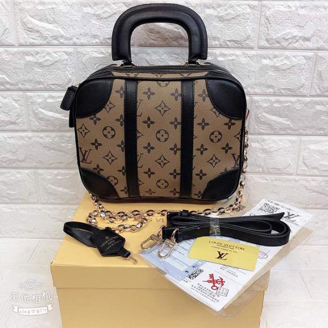 2019 Louis Vuitton Brown Monogram Coated Canvas & Vachetta Leather  Valisette PM