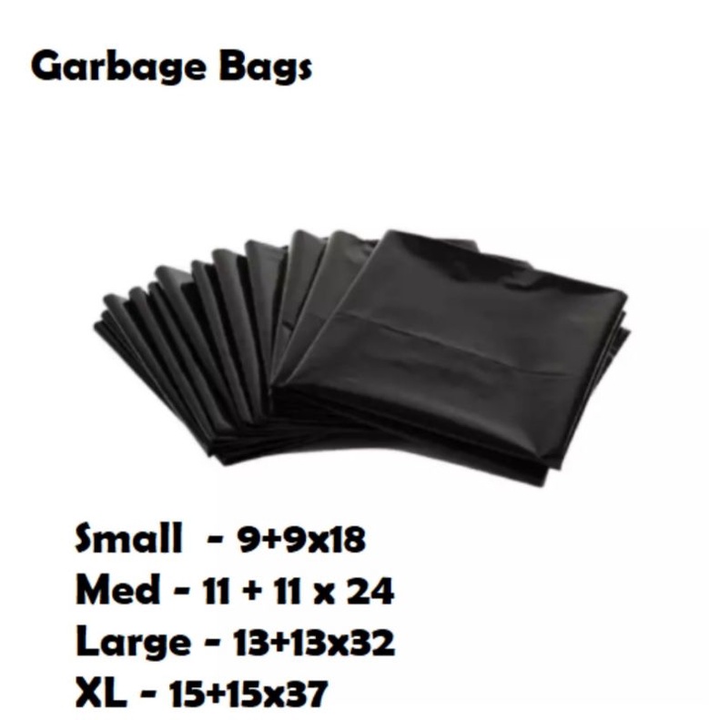 Garbage Bag Small 10pcs - Medium 10pcs - Large 10 pcs - XL 10 pcs - Black