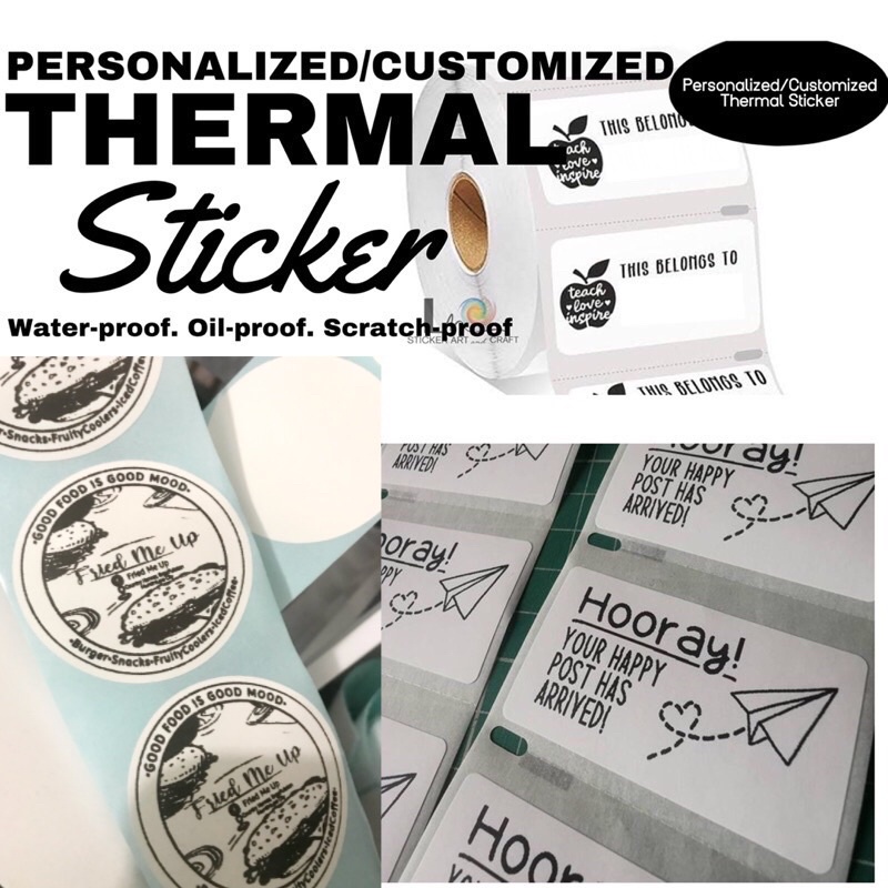 100pcs personalized/Customized Thermal Sticker | Shopee Philippines