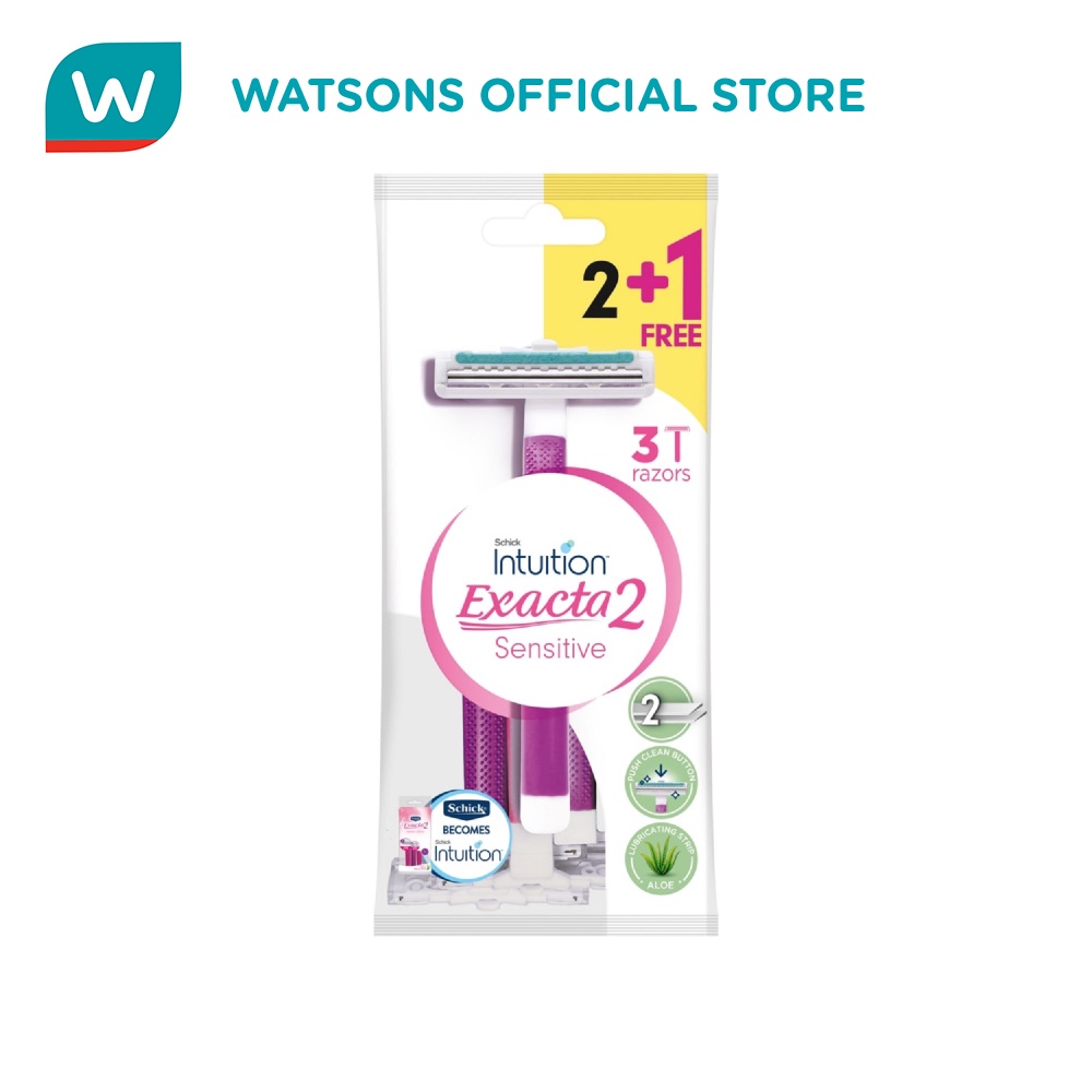SCHICK Intuition Exacta 2 Sensitive 2+1 Razors for Women | Shopee ...