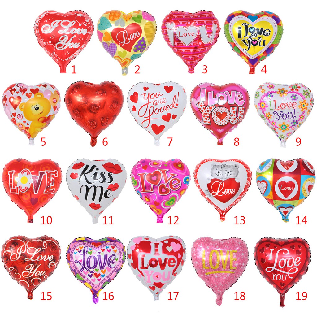 18 Inch I Love You Heart Foil Balloons Wedding Anniversary Helium