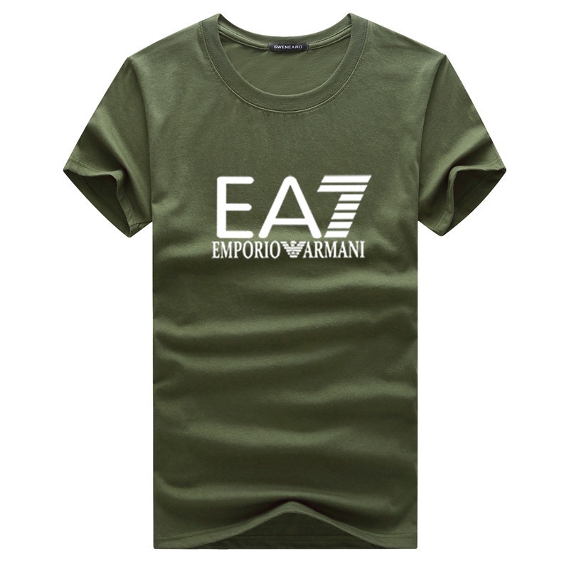 2022 Casual EA7 Letter Print T-shirt Unisex Multicolor O-neck Short ...