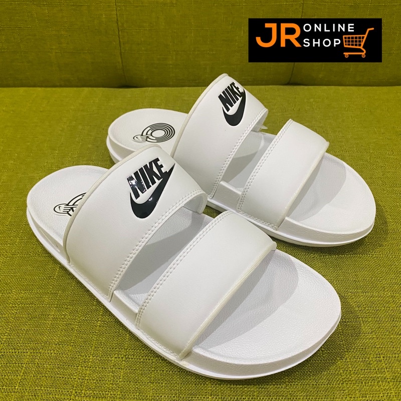 Nike duo slides discount white