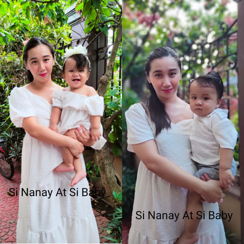 Mom and Daughter and Son Christening outfit Binyag Dress