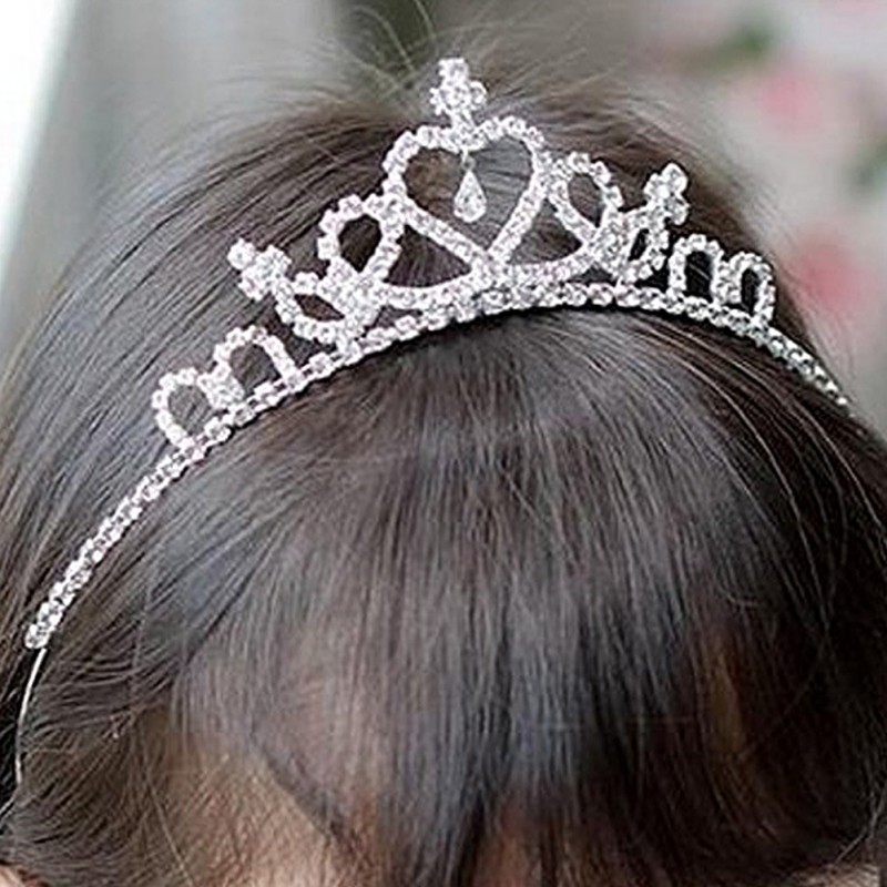BOBORA Children's Headband Crown Headdress Korean Rhinestone Princess ...