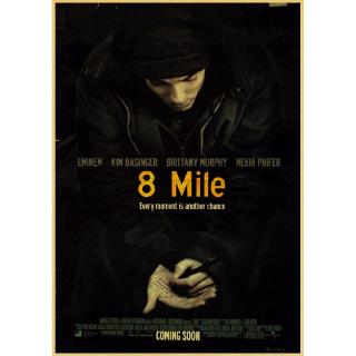 Eminem posters,8 mile poster,Hip Hop rapper Singer Eminem poster kraft  paper decorative wall sticker