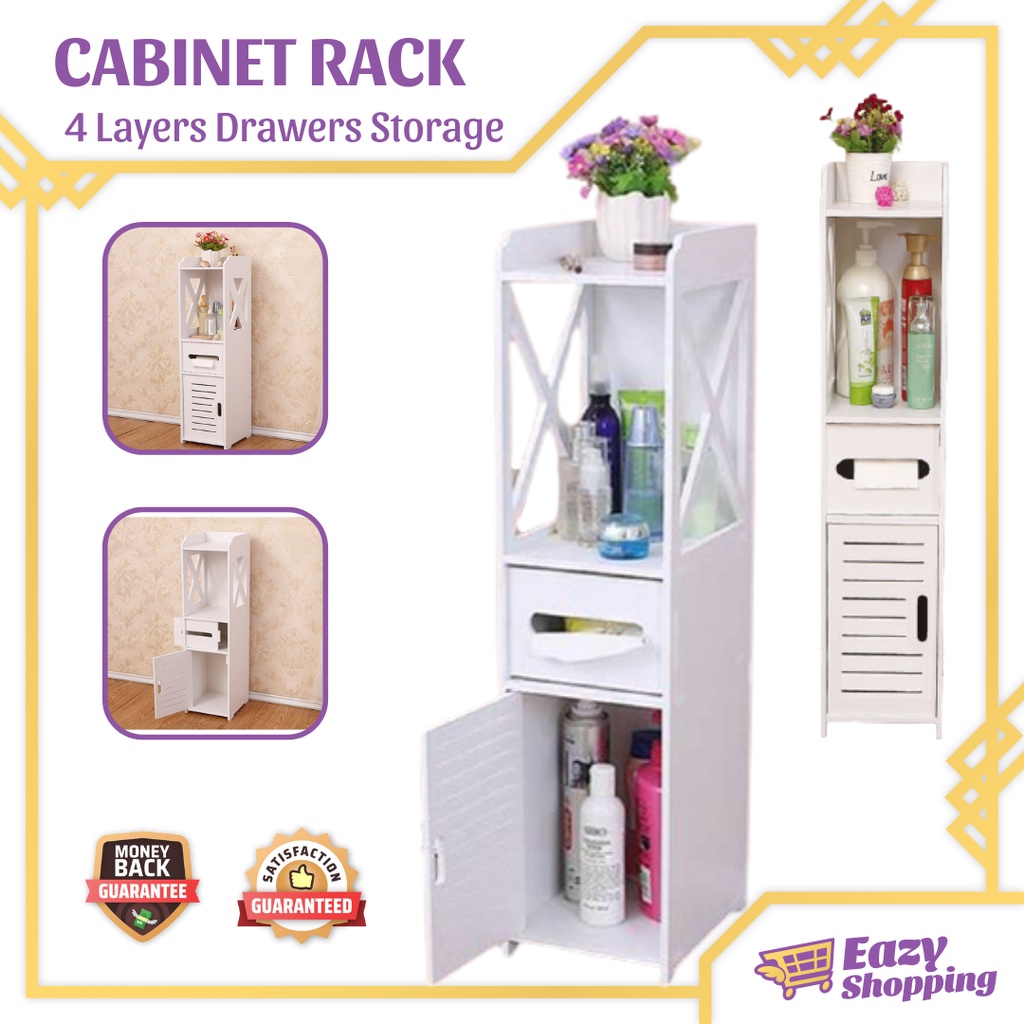 Four Layers Bathroom Rack Corner Floor Unit Toilet