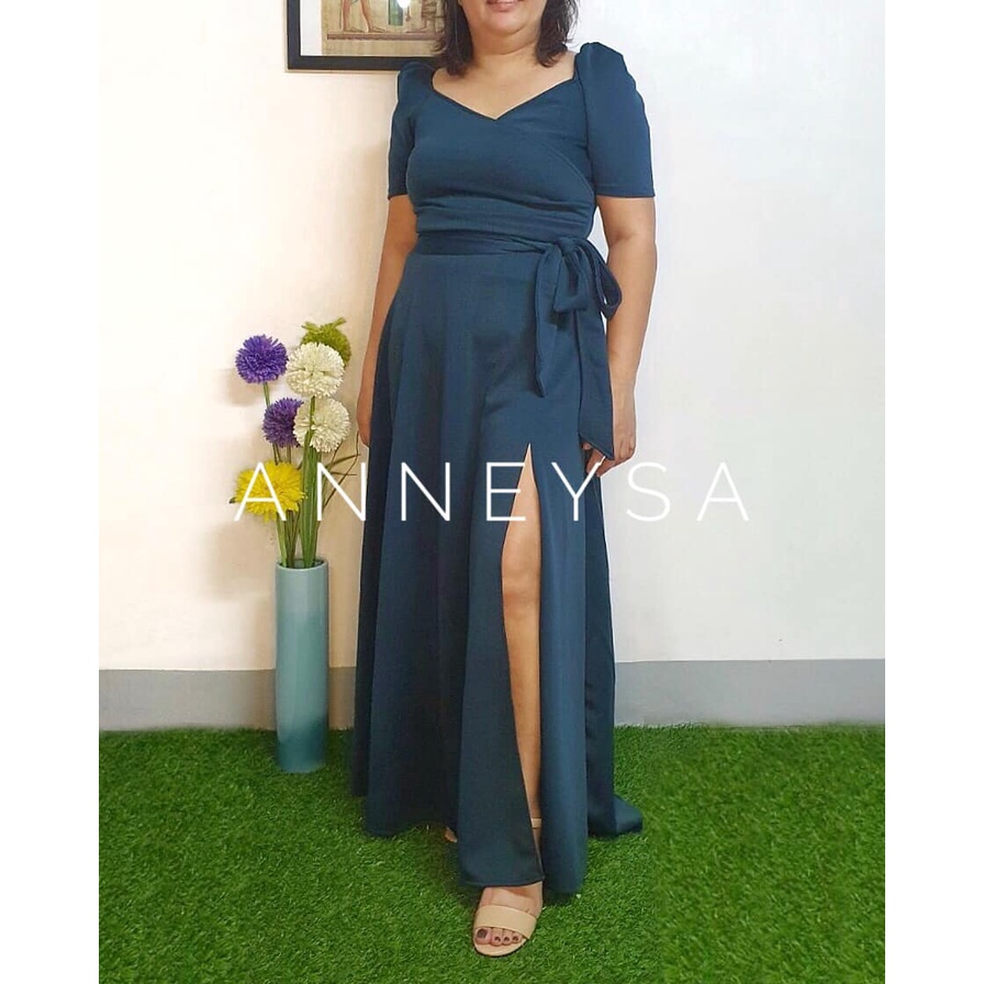 ┋♟FILIPINIANA PLUS SIZE neoprene formal gown dress wedding kasal debut