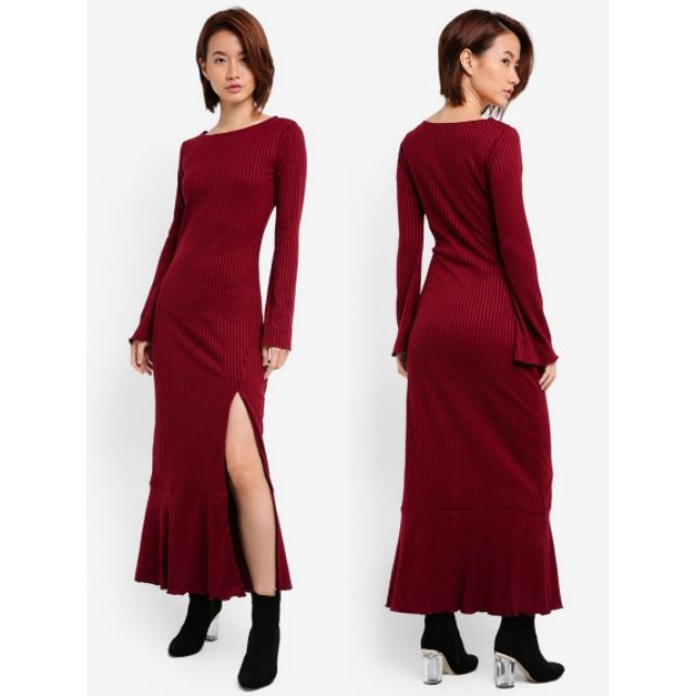 Zalora sales maroon dress