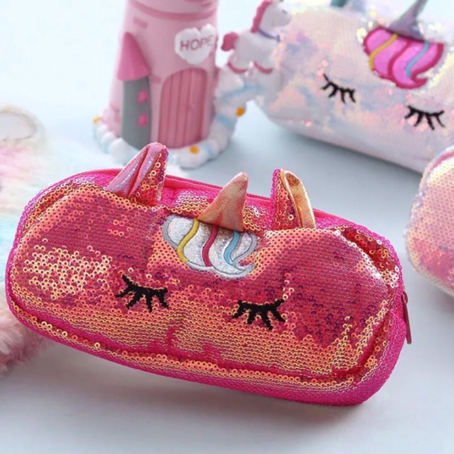 Cute Unicorn Pencil Case Sequin School Pencil Bag Pencil Case For Girls  School Supplies