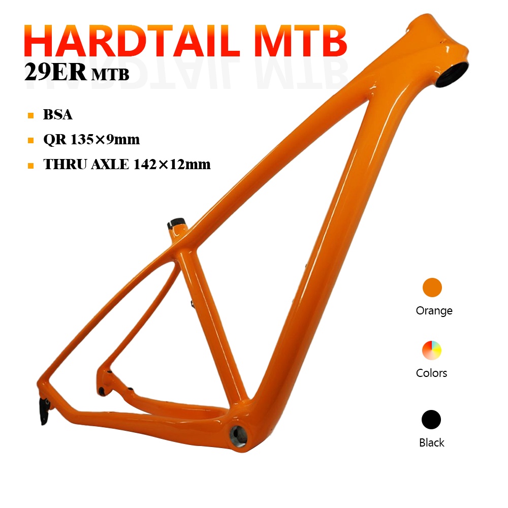 CW carbon frame mtb frame 29er BB30/BSA Bicycle frame 135*12mm quadro