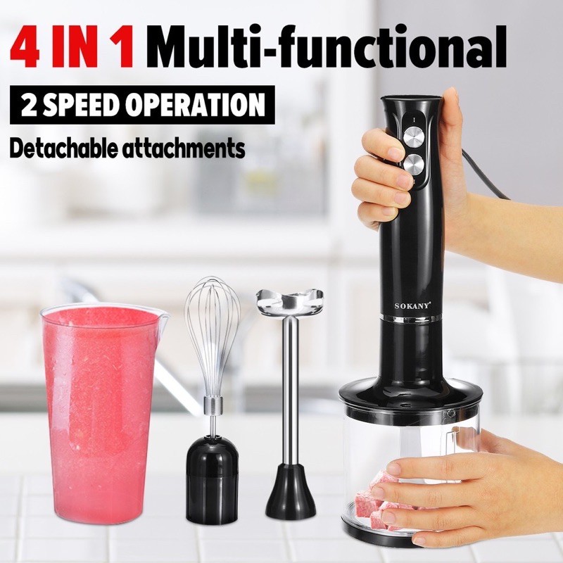 SOKANY 4 in 1 Electric Hand Stick Blender Mixer Vegetable Juicer
