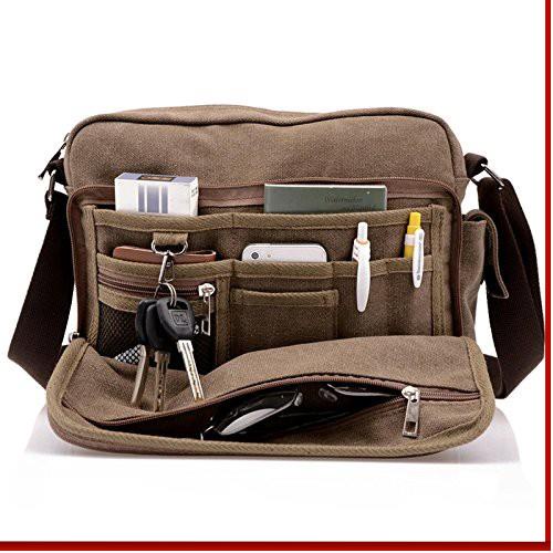 Canvas Messenger Bag Multi Pockets Sling Bag Big Capacity Crossbody Bag Casual Travel Bag for Men Shopee Philippines