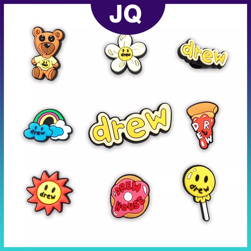 JQ Jibbitz Drew House Justin Bieber Charms for Crosc Clogs Slipper