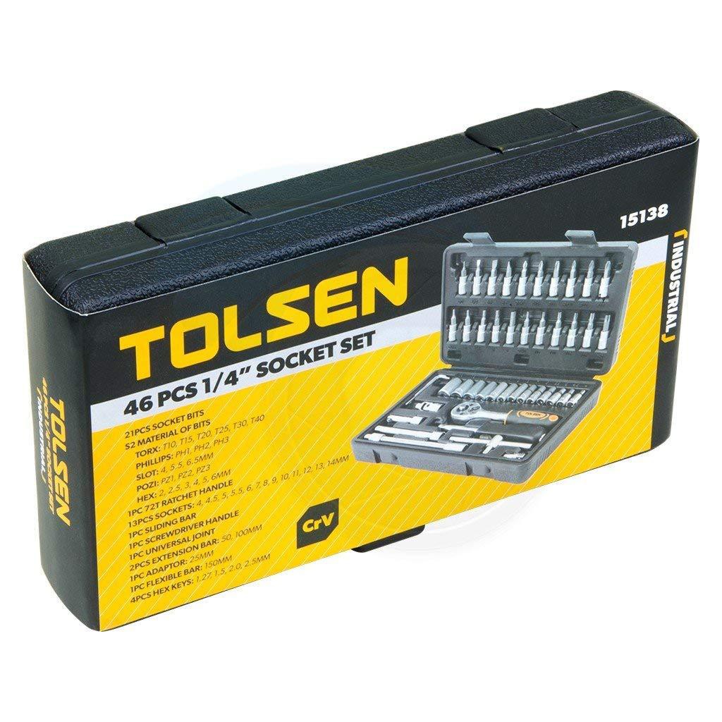 Tolsen 46pcs Industrial Socket Rachet Wrench Set (1/4
