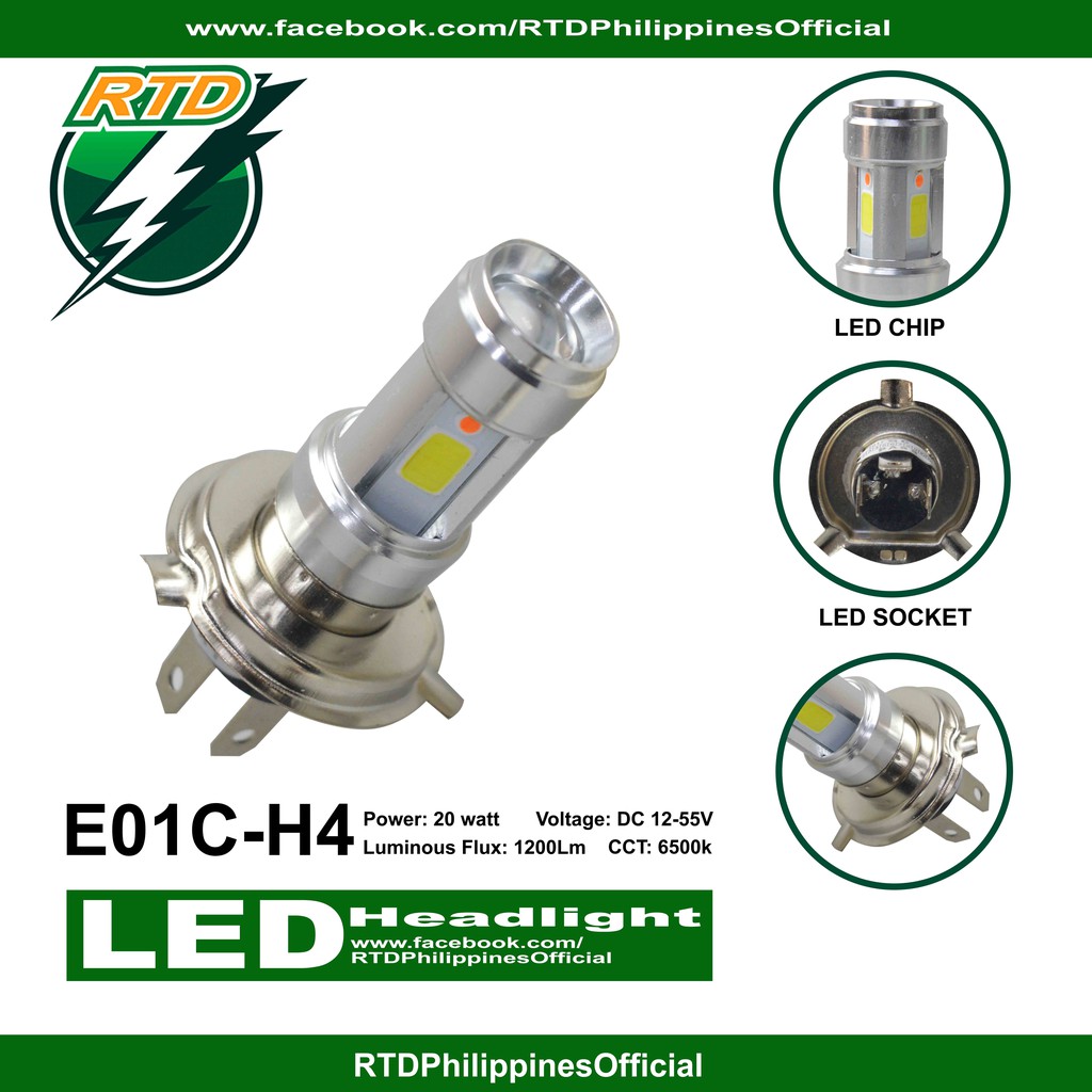 ORIGINAL RTD RAYTON LED HEADLIGHT E01C-H4 (LEH4E0) SUPER WHITE | RTD ...