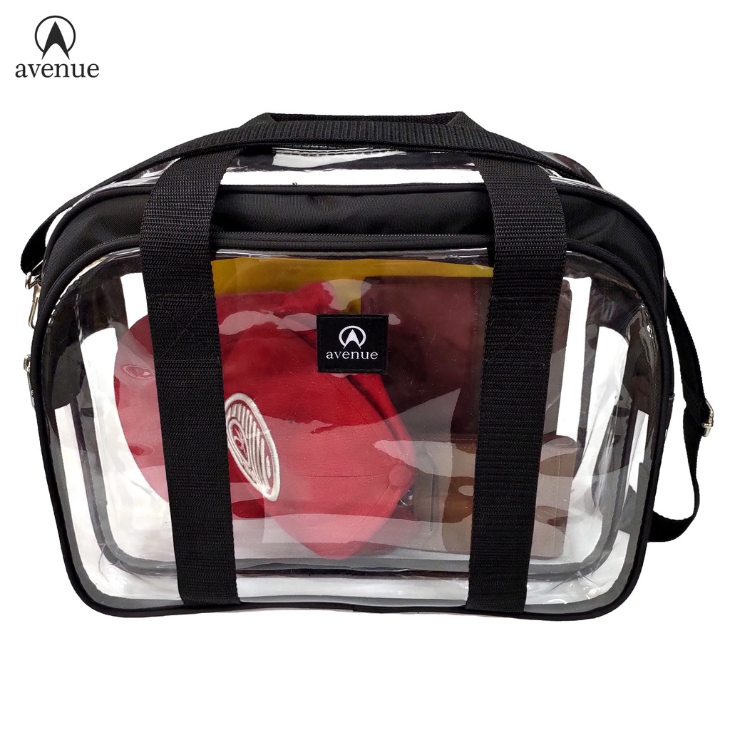 Avenue 347 Transparent PVC Clear Travel Shoulder Bag Thick Plastic Bag