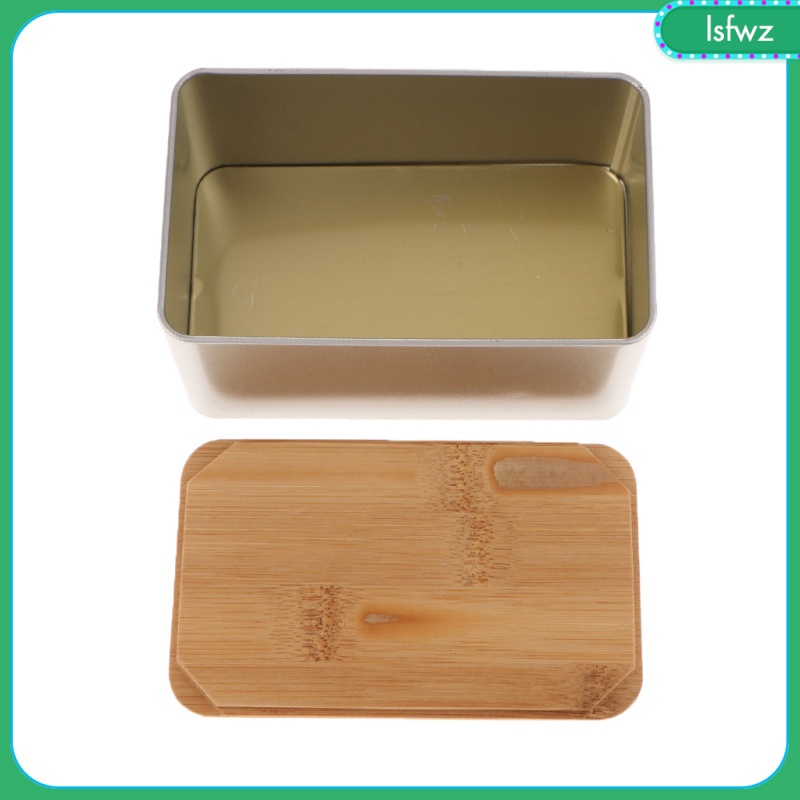 Kitchen Metal Storage Box With Bamboo Lid Bins Bread Sugar Boxes Tea ...