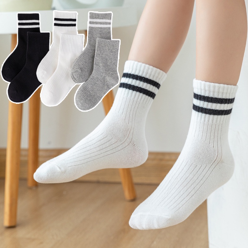 【School Season】Fast Shipping 3-18 Y Kids Cotton Socks Solid Color ...