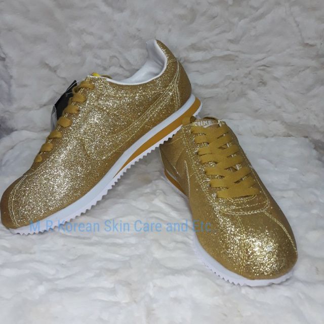 Nike Cortez Glitter Gold Shoes Shopee Philippines