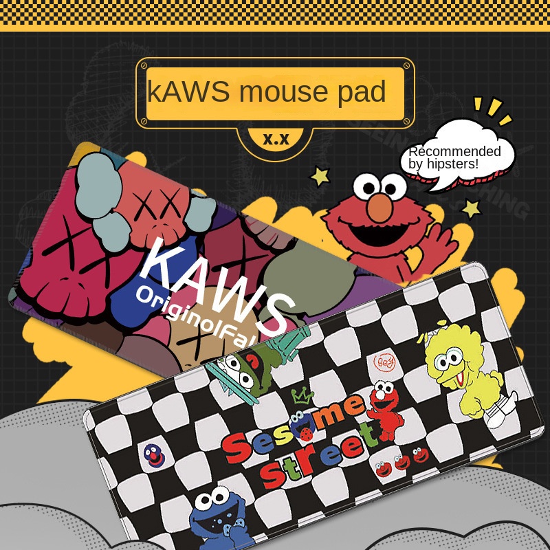 Sesame Street Kaws Computer Mouse Pad Oversized Desk Large Size Seaming ...