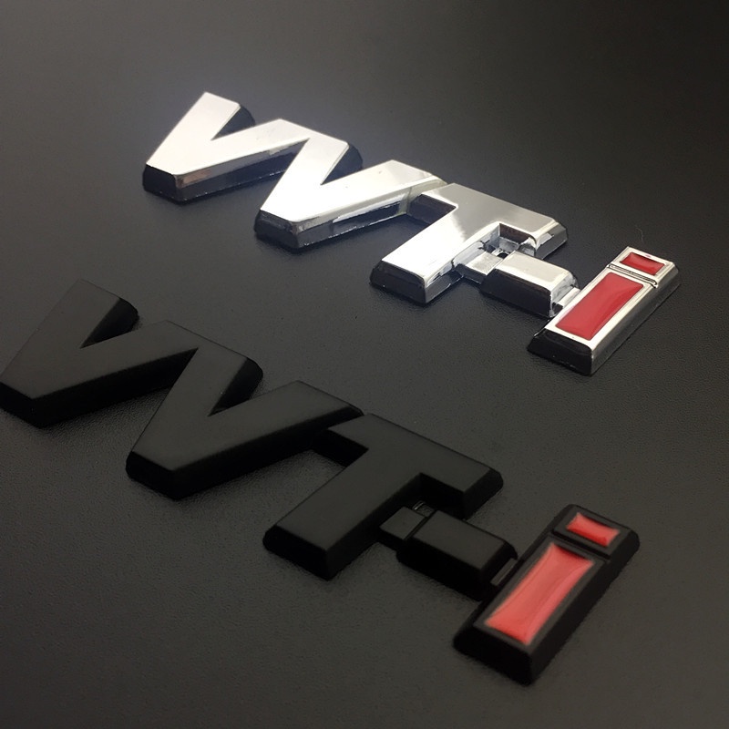 1 x Metal Chrome DUAL VVTI VVT-I Logo Car Auto Rear Side Emblem Badge ...