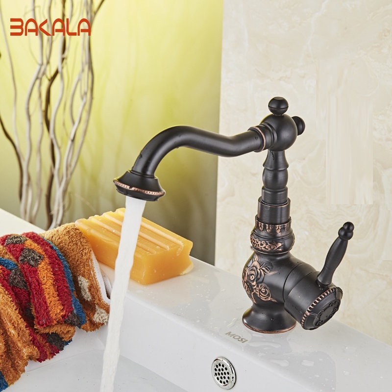 2017 Bakala High Quality Luxury Black Brass Kitchen Sink Single Handle