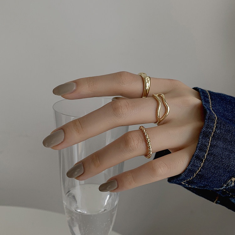 Three-piece Fashion Personality Index Finger Ring Gold | Shopee Philippines