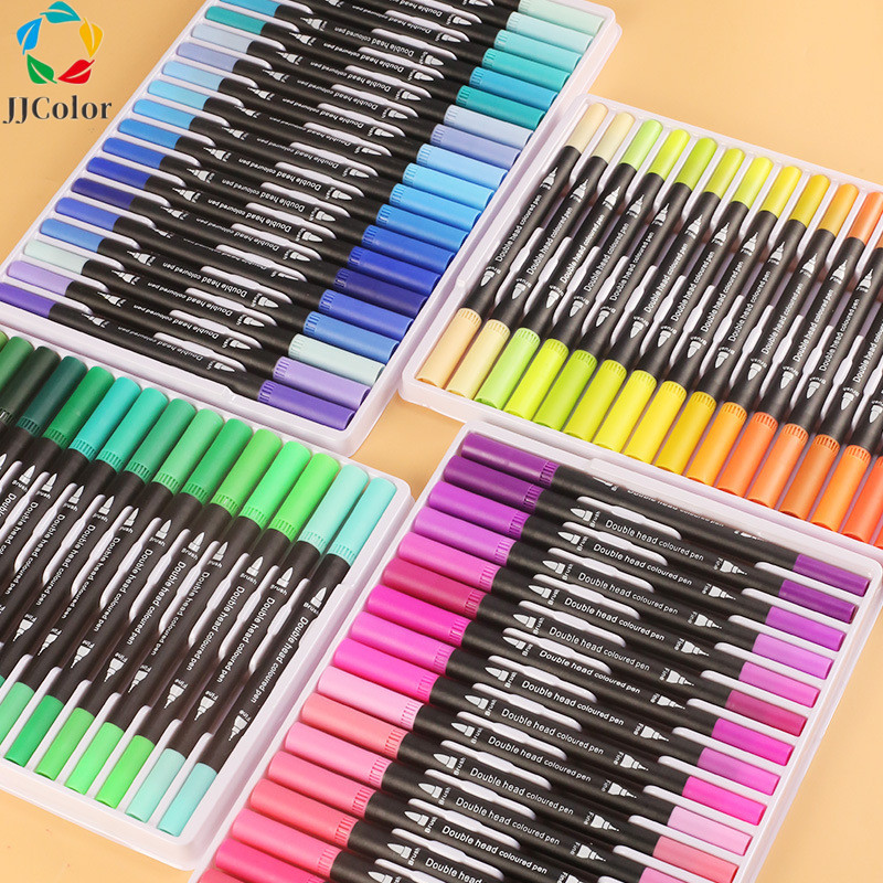 【COD】12/24/36/48/60 Colors Dual Tip Brush Pen Set Portable Watercolor  Markers Pen Art Supplies for Painting Lovers
