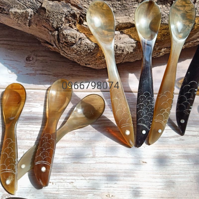 The Natural Buffalo Horn Spoon Is Funny Fish-Shaped To Help Your Baby ...