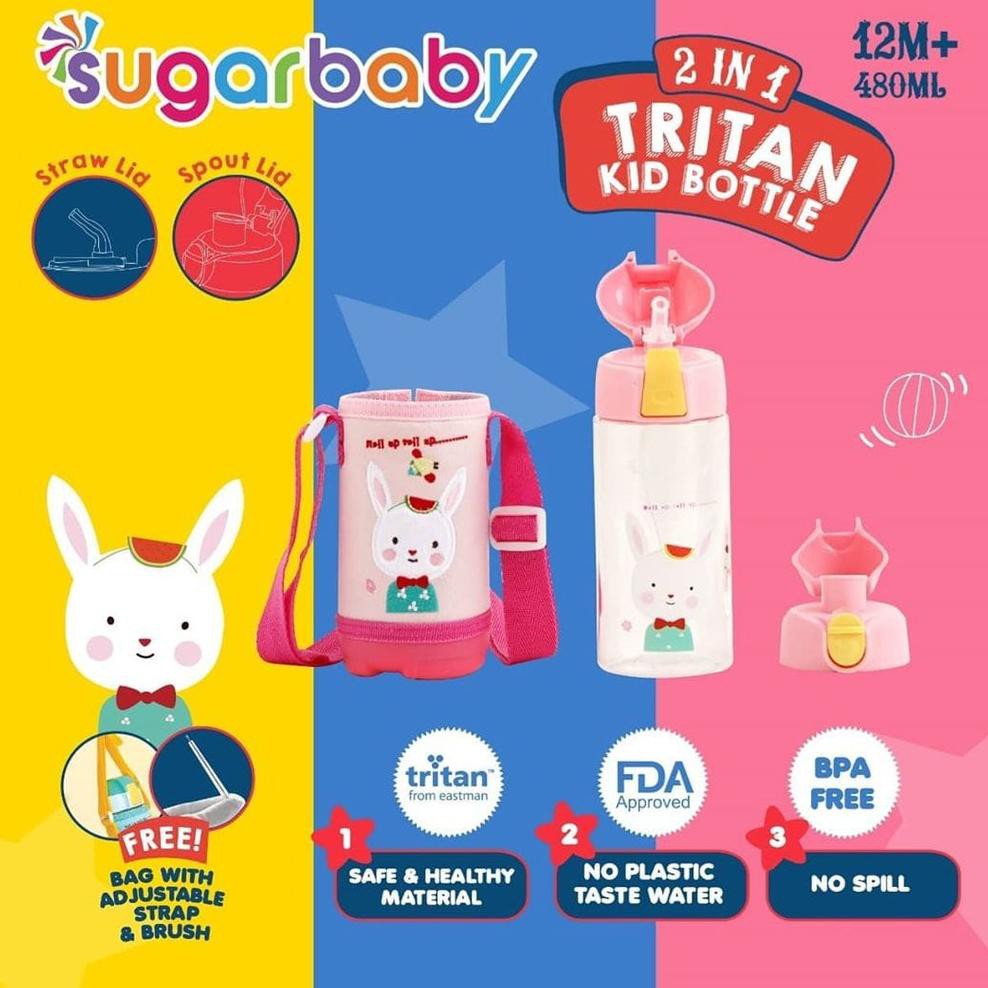 For You New SUGARBABY TRITAN Kid Bottle 2in1 (480Ml, 12 months+) Good ...